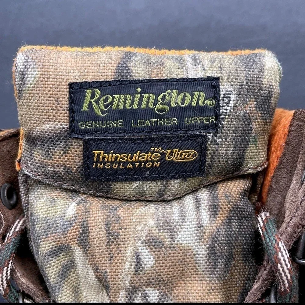 Remington 270 Men's Brown Camo Genuine Leather‎ Insulated Hunting Boots Size 8